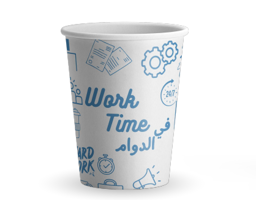Show details for Paper cup 9oz blue Work Time Picture of Paper cup 9oz blue Work Time