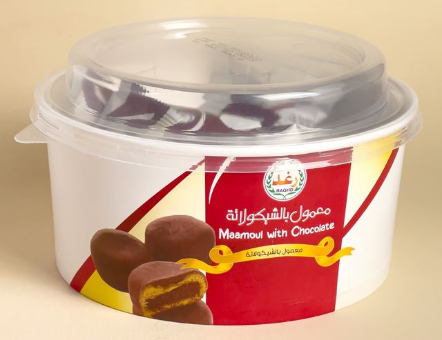 Picture of Maamoul Brown Chocolate in round carton 400 gm ×12 box